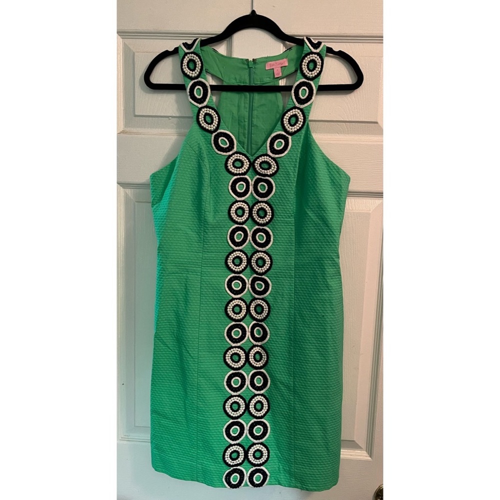 Lilly Pulitzer Green Dress with Black and White Accents